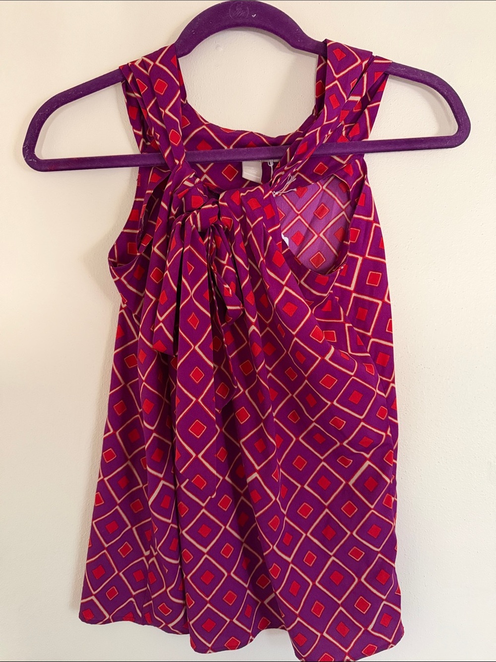Banana Republic Purple and Red Geometric Sleeveless Top